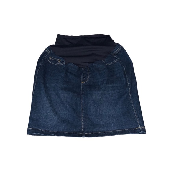 Old Navy Dresses & Skirts - Old Navy Medium/Dark Wash Blue Jean Maternity Skirt Pockets Size 8